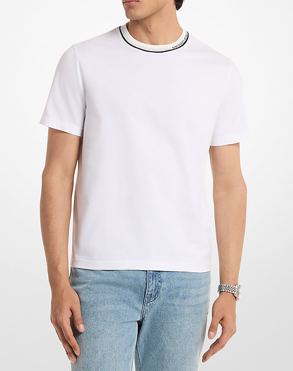 Michael Kors Μπλουζα Ανδρας Ρουχα Μπλουζες T Shirt White Βαμβακι Cs652Sn19P 100