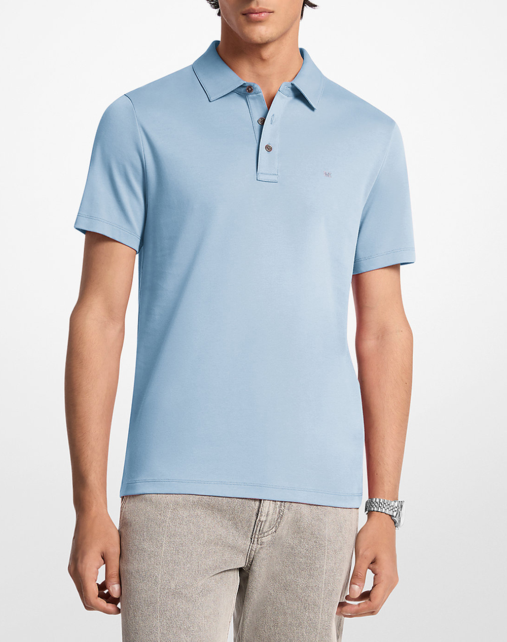 Michael Kors Cs15073C93 Μπλουζακι Πολο Michael Kors Mens Ανδρας Ρουχα Μπλουζες Polo Lightblue Βαμβακι Cs15073C93 436