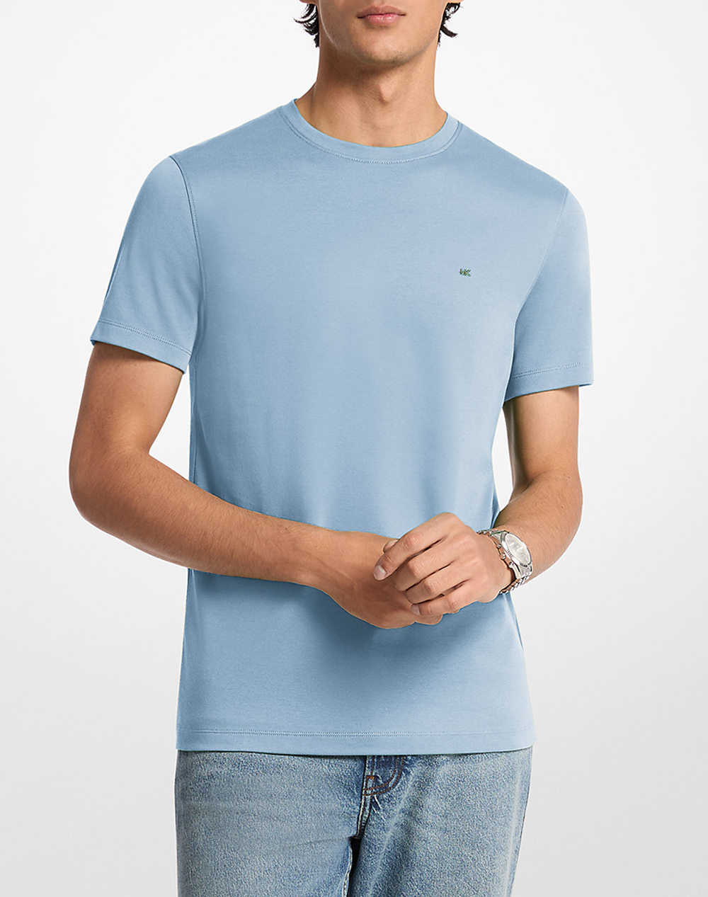 Michael Kors Cf15Fj2C93 Μπλουζακι Κοντομανικο Michael Kors Mens Ανδρας Ρουχα Μπλουζες T Shirt Lightblue Βαμβακι Cf15Fj2C93 436