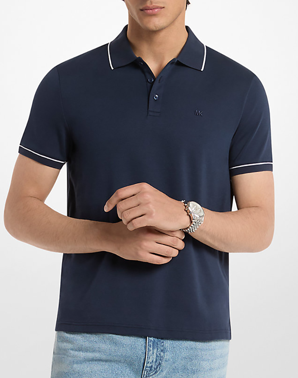 Michael Kors Μπλουζα Πολο Ανδρας Ρουχα Μπλουζες Polo Darkblue Βαμβακι Cb952Sx20B 401