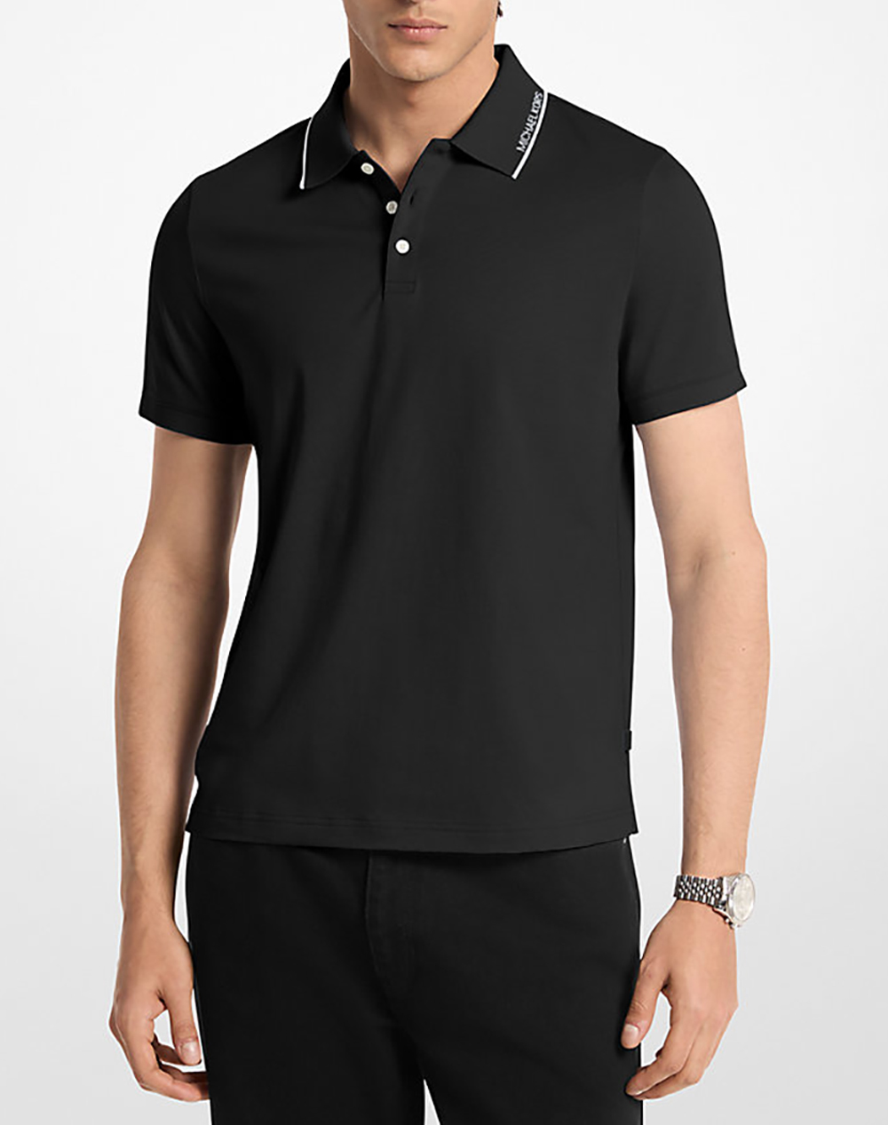 Michael Kors Μπλουζα Πολο Ανδρας Ρουχα Μπλουζες Polo Black Βαμβακι Cs652Wr19P 001