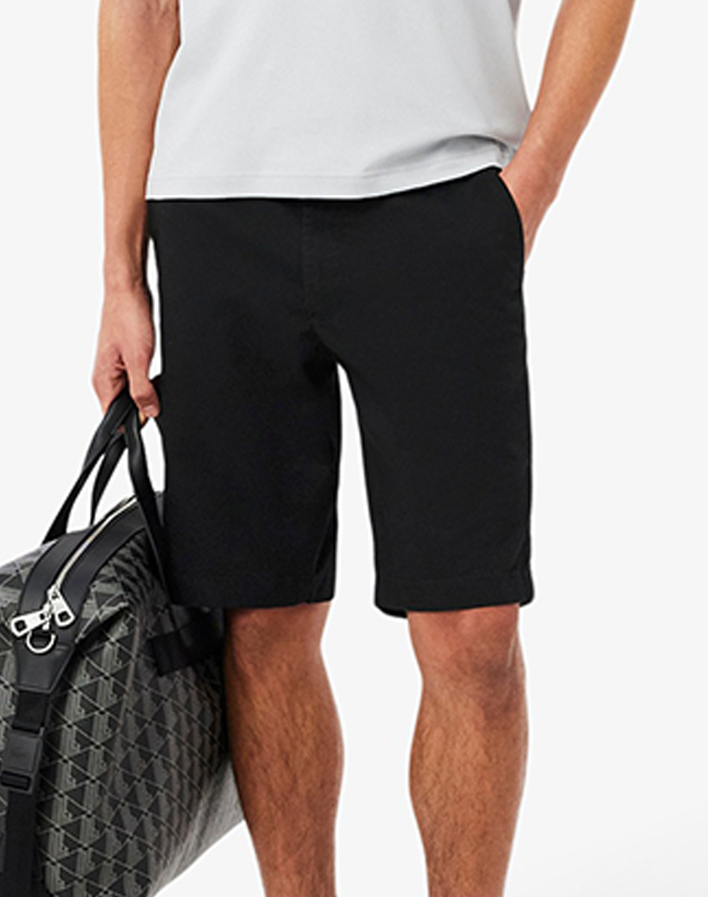 Lacoste Βερμουδα Bermudas Ανδρας Ρουχα Σορτς | Βερμουδες Chinos Black Βαμβακιμε Ελασταν 3Fh2349 031
