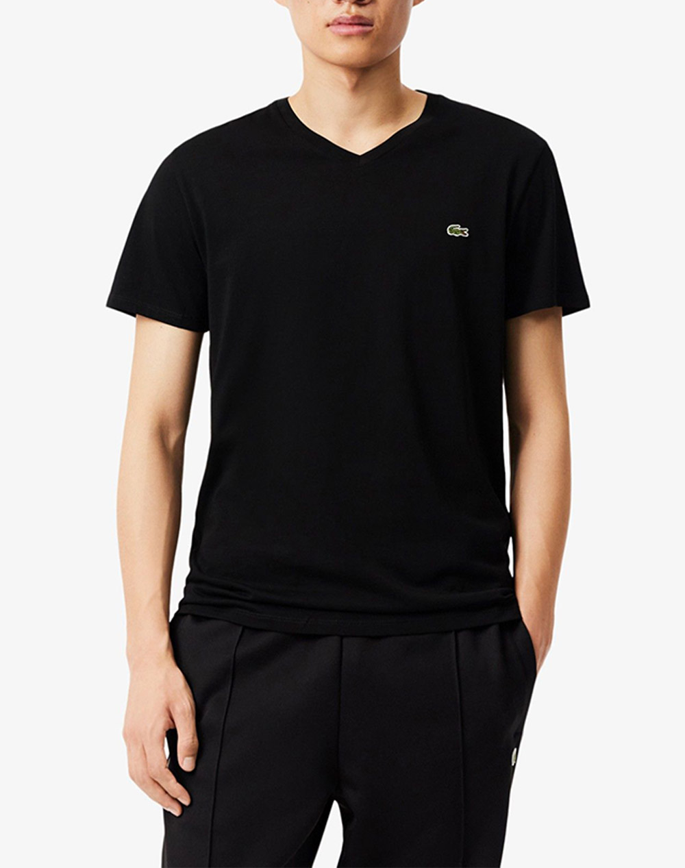 Lacoste Μπλουζα Κμ Tee Shirt Ανδρας Ρουχα Μπλουζες T Shirt Black Βαμβακι 3Th6710 031 - Koolfly