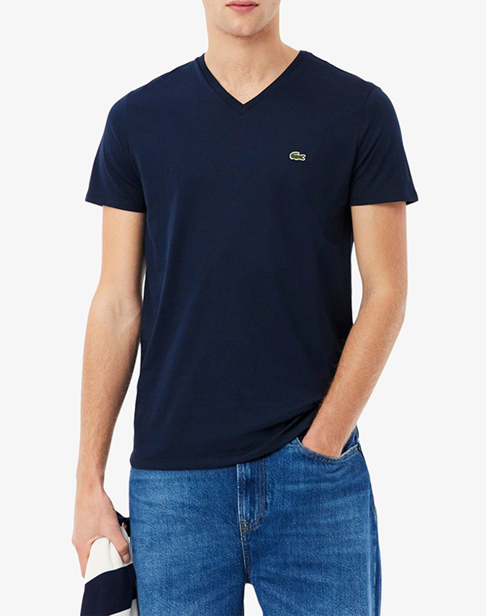 Lacoste Μπλουζα Κμ Tee Shirt Ανδρας Ρουχα Μπλουζες T Shirt Navyblue Βαμβακι 3Th6710 166