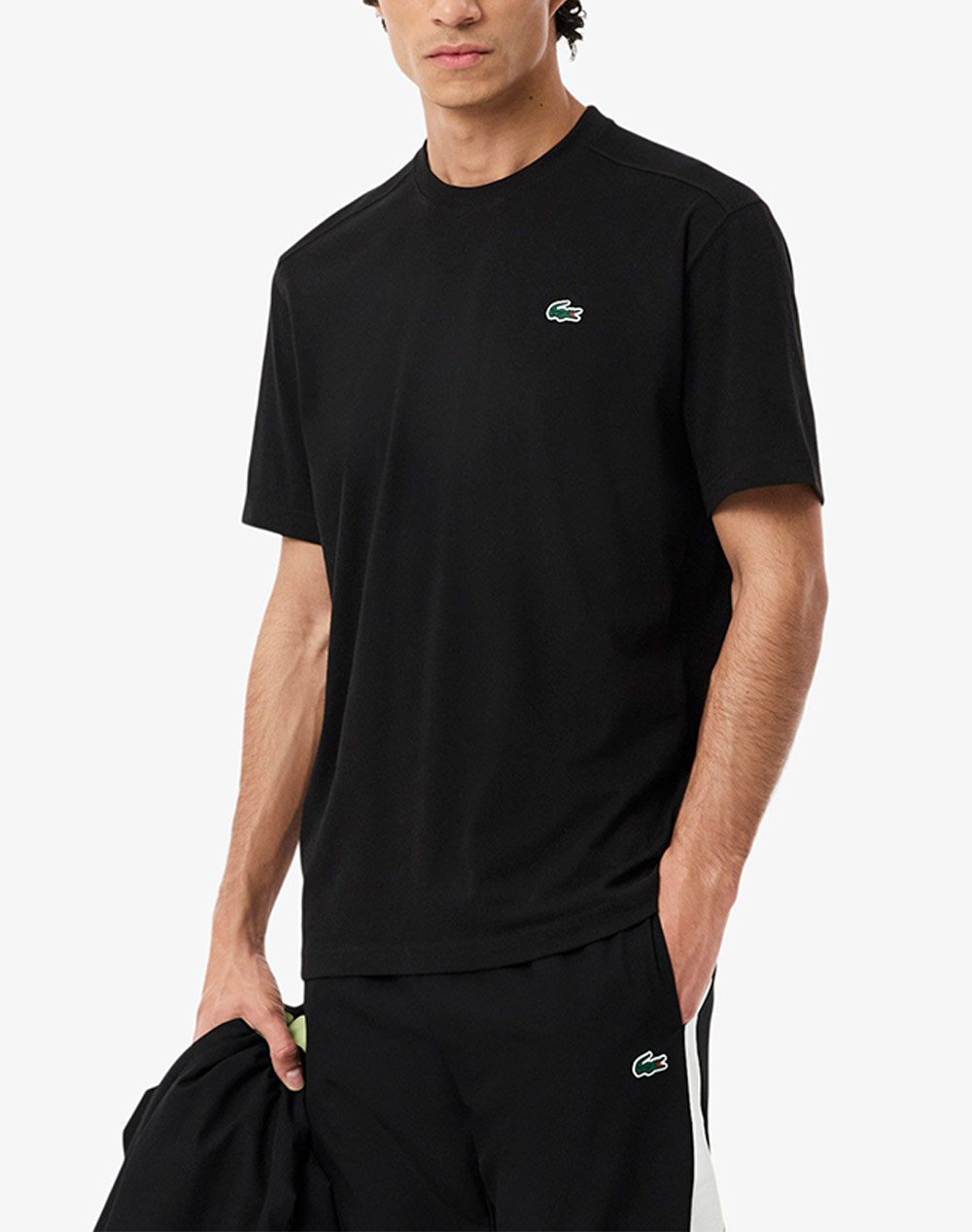 Lacoste Μπλουζα Κμ Ανδρας Ρουχα Μπλουζες T Shirt Black Βαμβακι,Συνθετικο 3Th7618 031 - Koolfly