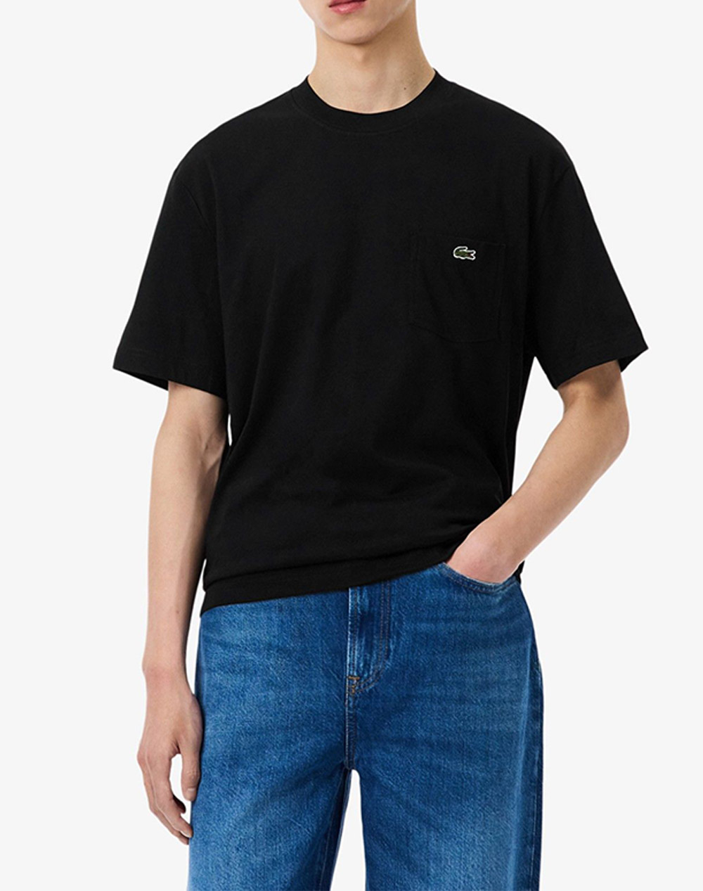Lacoste Μπλουζα Κμ Tee Shirt Ανδρας Ρουχα Μπλουζες T Shirt Black Βαμβακι 3Th2827 031