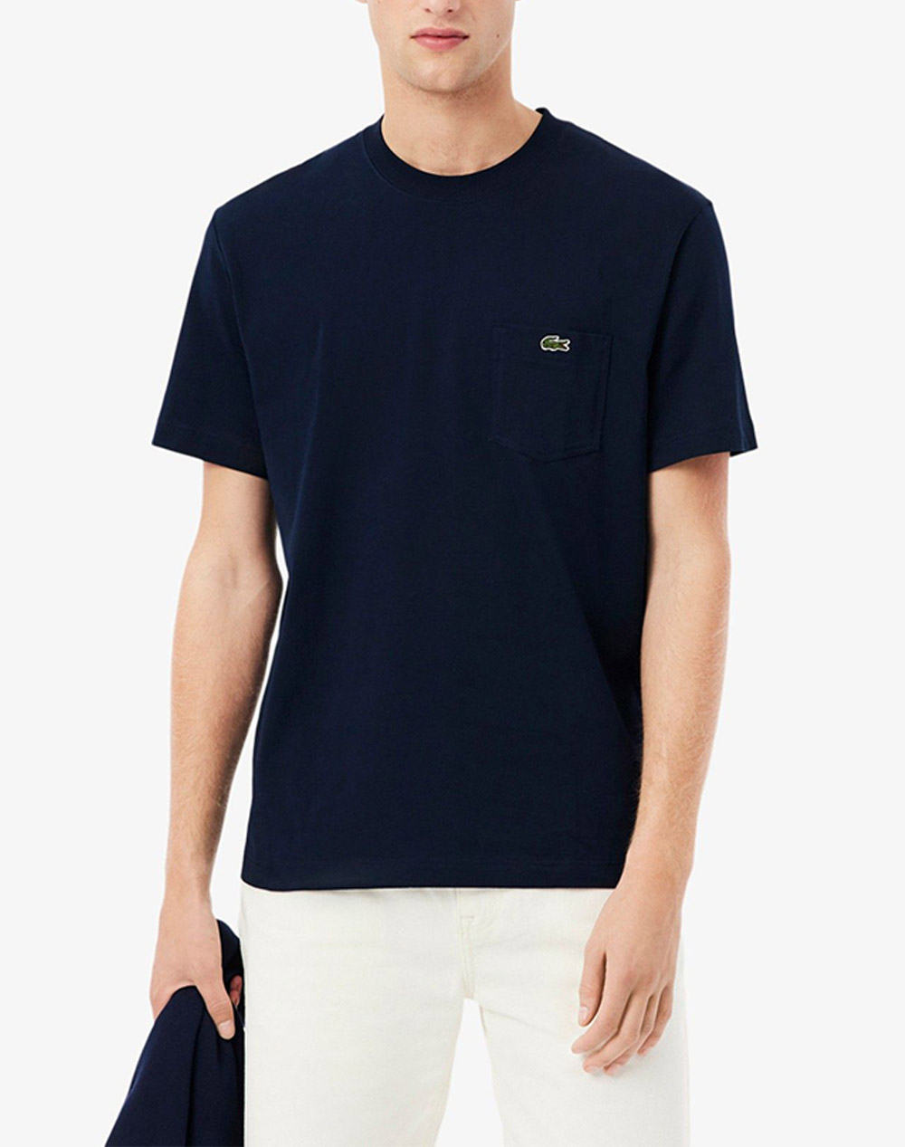 Lacoste Μπλουζα Κμ Ανδρας Ρουχα Μπλουζες T Shirt Navyblue Βαμβακι 3Th2827 166