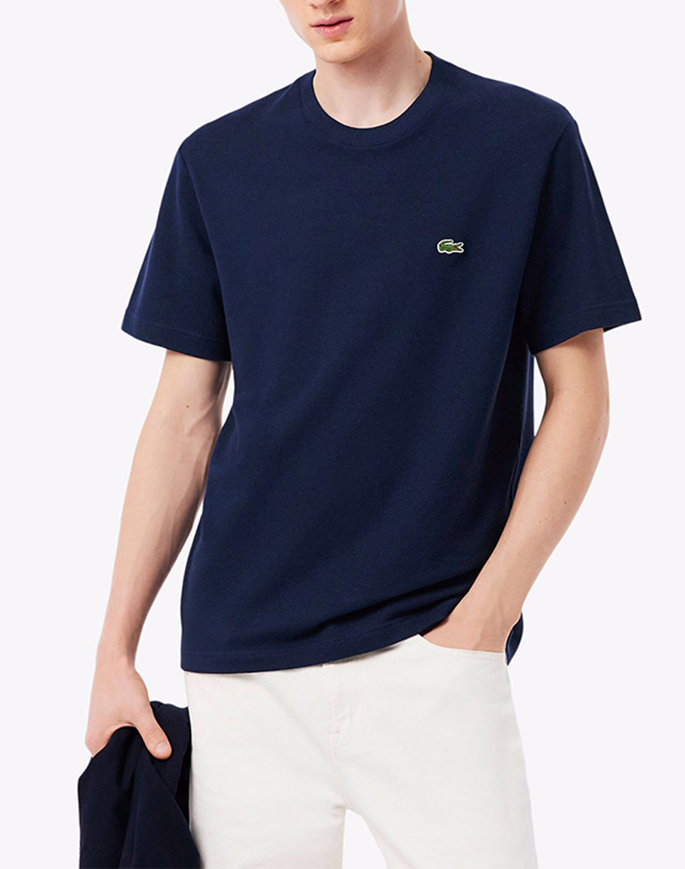 Lacoste Μπλουζα Κμ Tee Shirt Ss Ανδρας Ρουχα Μπλουζες T Shirt Navyblue Βαμβακι,Λινο 3Th0629 166 - Koolfly
