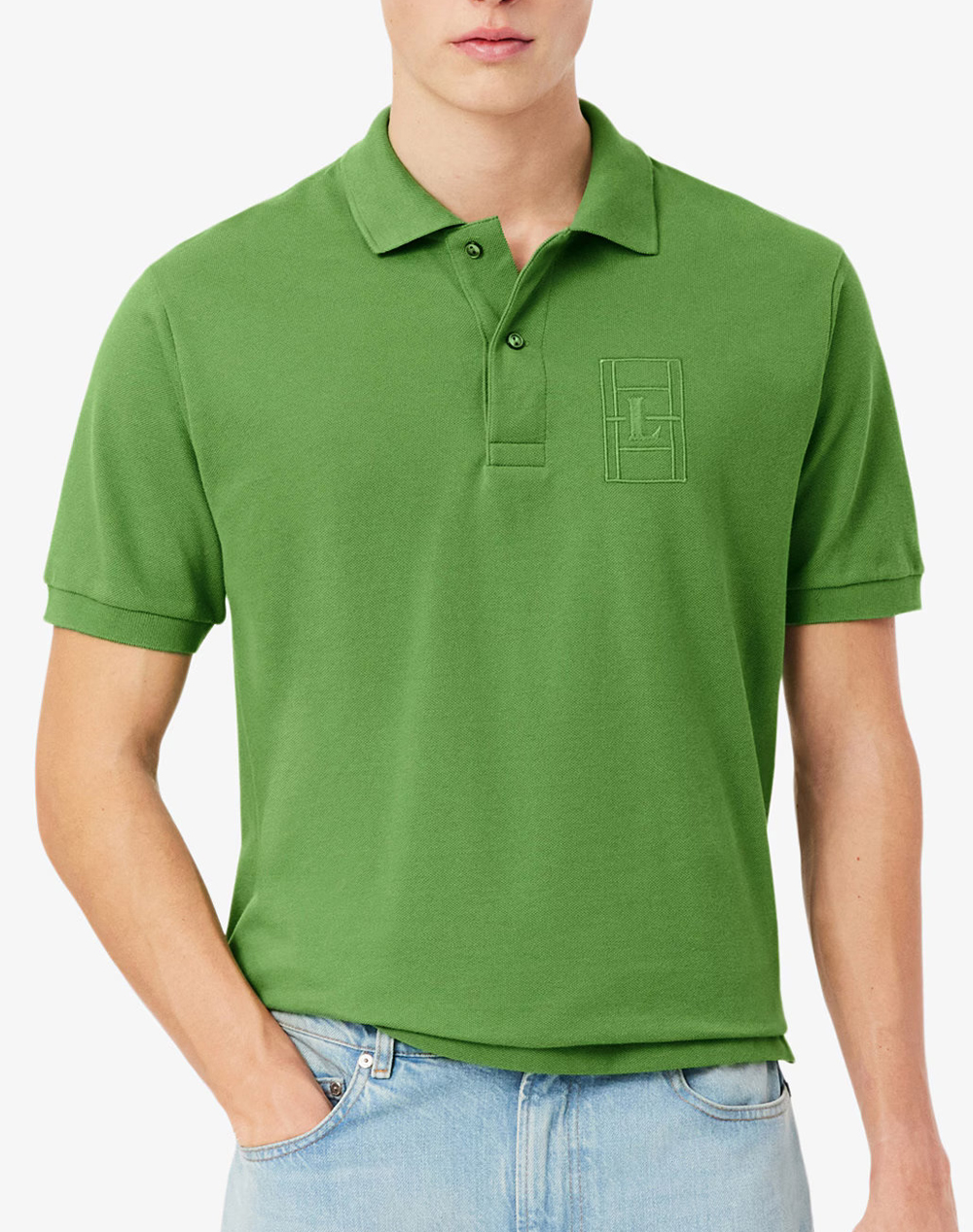 Lacoste Μπλουζα Πολο Κμ Polo Ss Ανδρας Ρουχα Μπλουζες Polo Lightgreen Βαμβακι 3Ph1751 02M