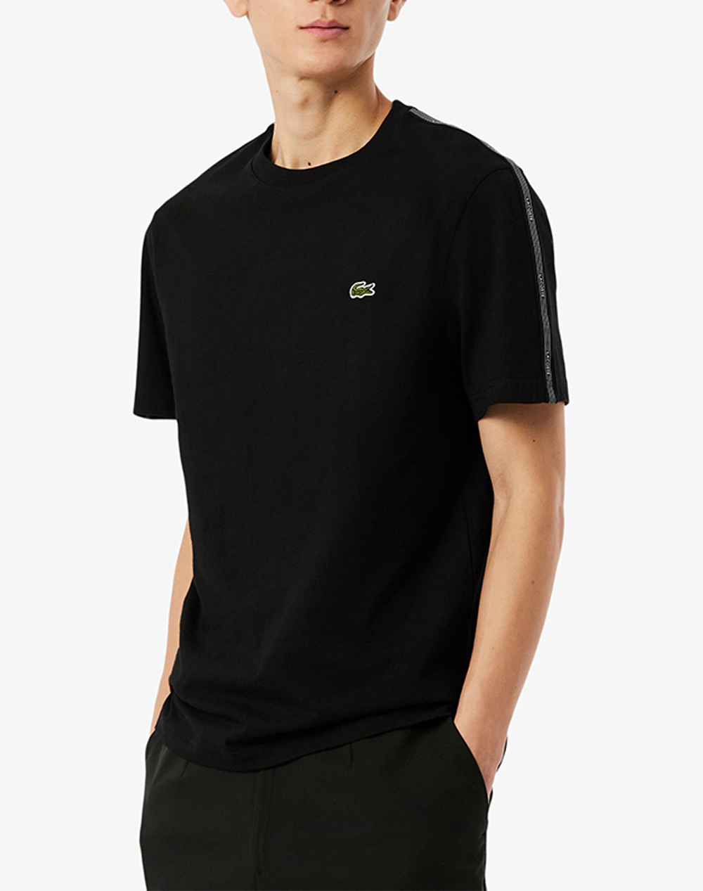 Lacoste Μπλουζα Κμ Ανδρας Ρουχα Μπλουζες T Shirt Black Βαμβακι 3Th0888 031