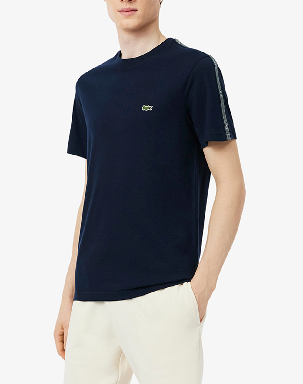 Lacoste Μπλουζα Κμ Ανδρας Ρουχα Μπλουζες T Shirt Navyblue Βαμβακι 3Th0888 166 - Koolfly