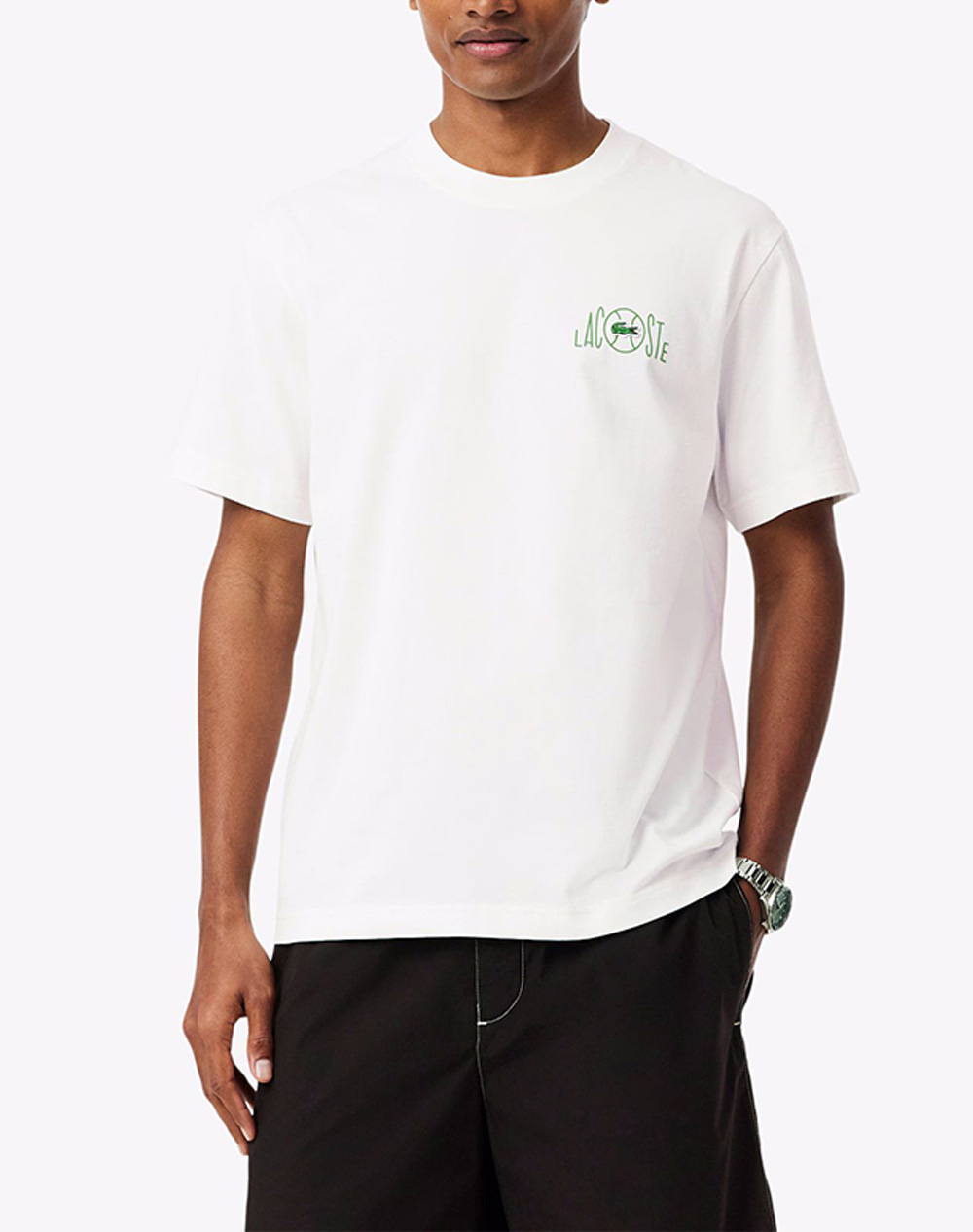 Lacoste Μπλουζα Κμ Tee Shirt Ss Ανδρας Ρουχα Μπλουζες T Shirt Offwhite Βαμβακι 3Th2197 70V