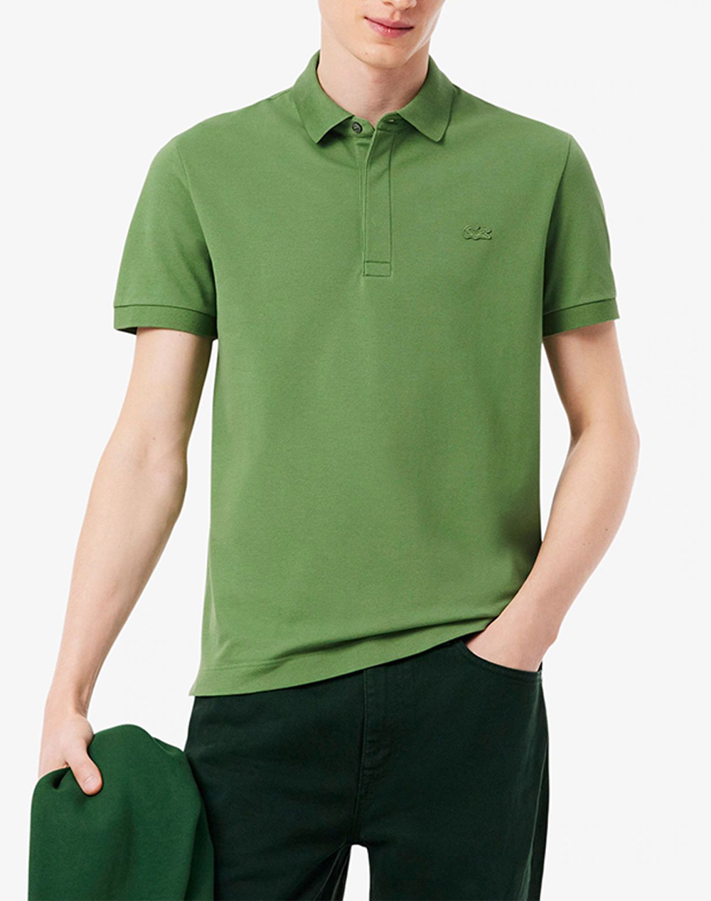 Lacoste Μπλουζα Κμ Ανδρας Ρουχα Μπλουζες Polo Green Βαμβακι,Με Ελασταν 3Ph5522 02M - Koolfly
