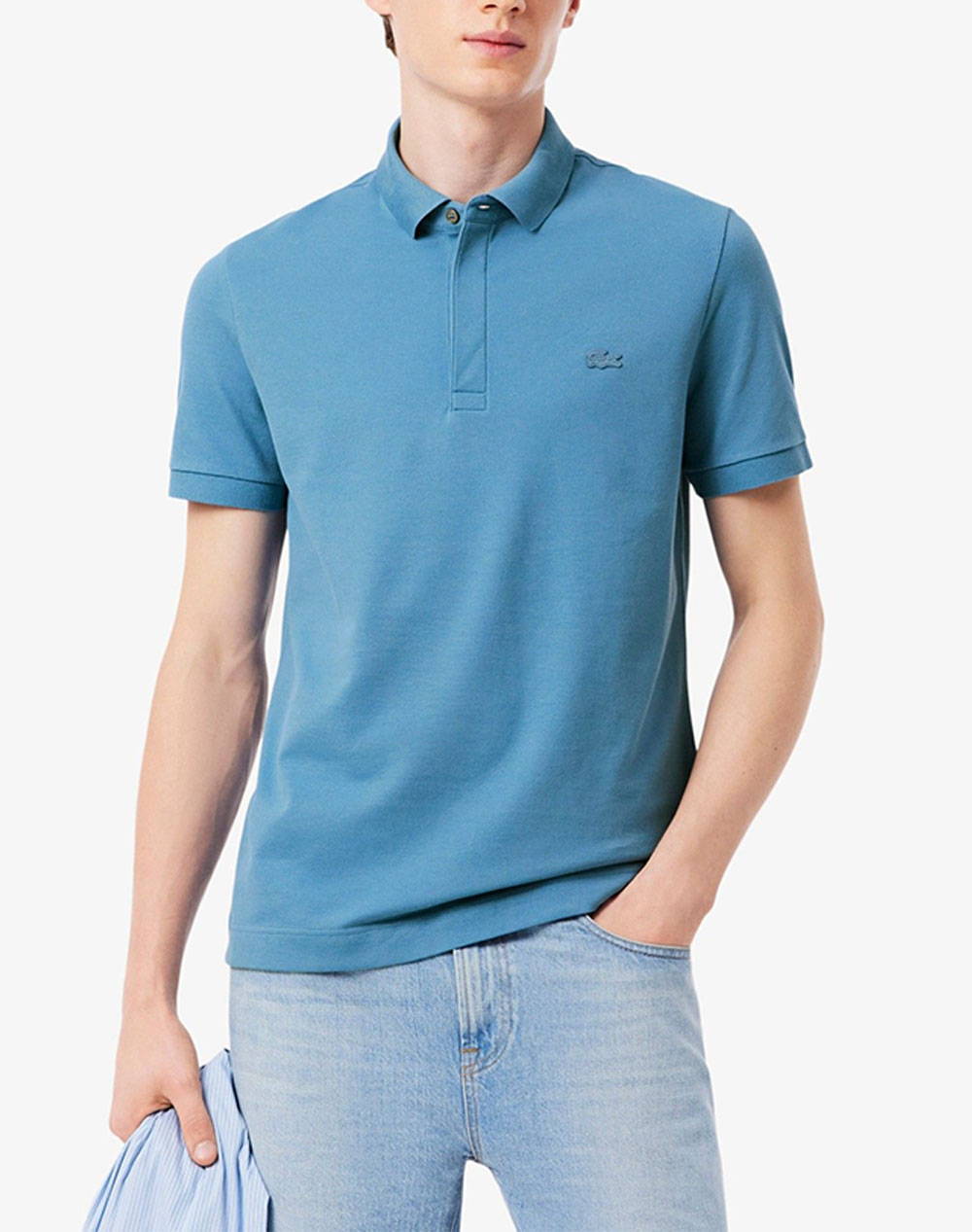 Lacoste Μπλουζα Κμ Polo Ss Ανδρας Ρουχα Μπλουζες Polo Lightblue Βαμβακιμε Ελασταν 3Ph5522 Ljbk