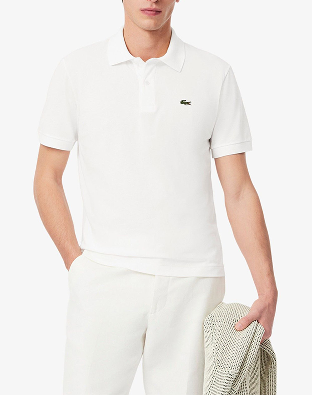 Lacoste Μπλουζα Κμ Ανδρας Ρουχα Μπλουζες Polo White Βαμβακι,Με Ελασταν,Συνθετικο 3Ph9851 001 - Koolfly