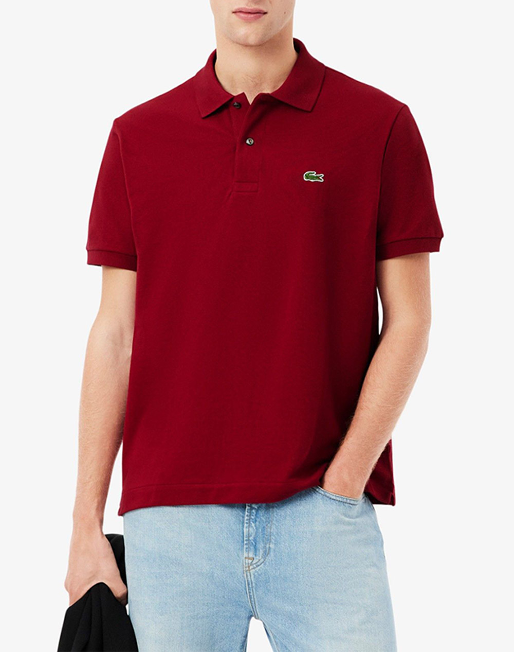 Lacoste Μπλουζα Κμ Ανδρας Ρουχα Μπλουζες Polo Bordeux Βαμβακι 3L1212 476