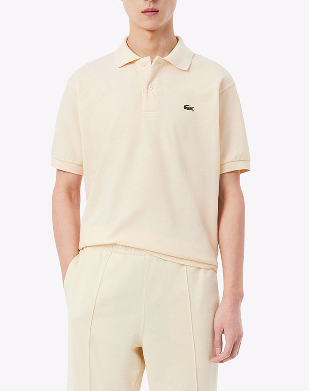 Lacoste Μπλουζα Κμ Polo Ss Ανδρας Ρουχα Μπλουζες Polo Cream Βαμβακι 3L1212 056