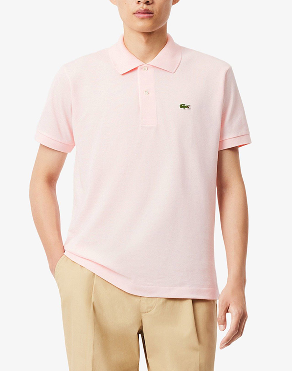 Lacoste Μπλουζα Κμ Polo Ss Ανδρας Ρουχα Μπλουζες Polo Lightpink Βαμβακι 3L1212 T03