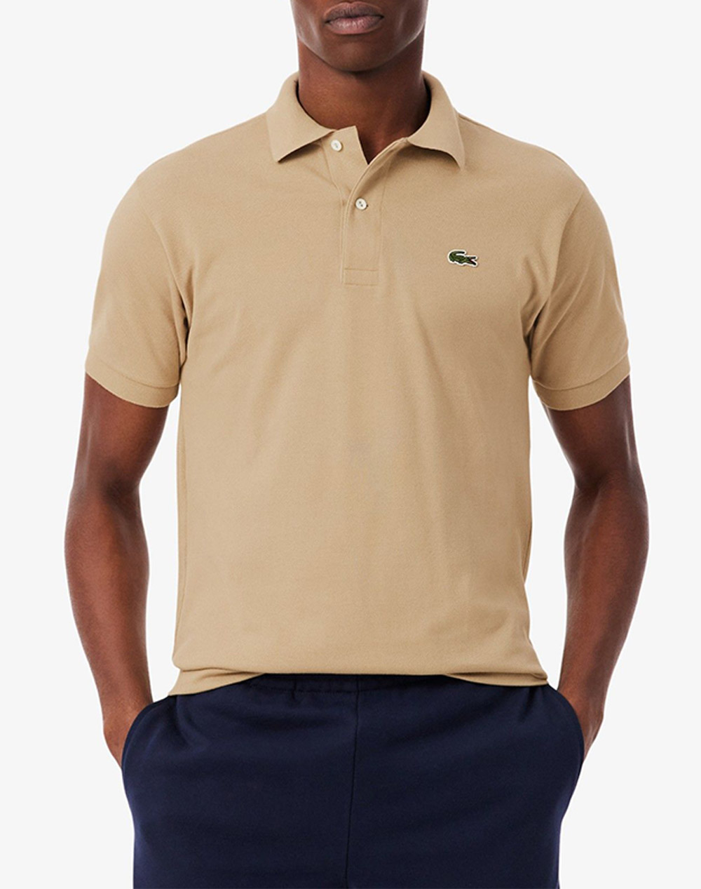 Lacoste Μπλουζα Κμ Ανδρας Ρουχα Μπλουζες Polo Sandybrown Βαμβακι 3L1212 02S