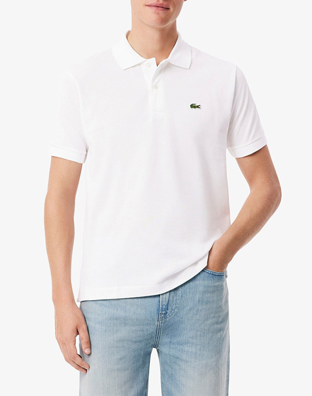 Lacoste Μπλουζα Κμ Polo Ss Ανδρας Ρουχα Μπλουζες Polo White Βαμβακι 3L1212 001