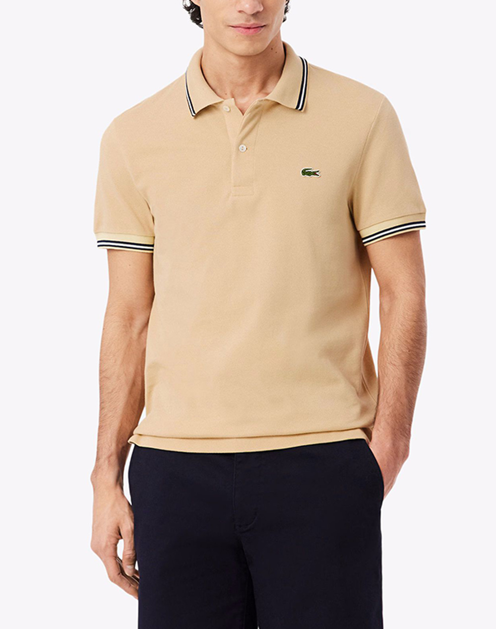 Lacoste Μπλουζα Κμ Polo Ss Ανδρας Ρουχα Μπλουζες Polo Biege Βαμβακι 3Ph9875 8Xf