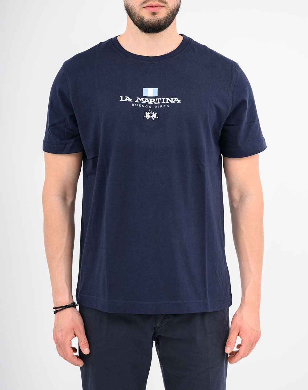 La Martina Μπλουζα T Shirt Κμ Man S/S Tshirt Jersey Ανδρας Ρουχα Μπλουζες T Shirt Navyblue Βαμβακι 3Lmmcr304 07017
