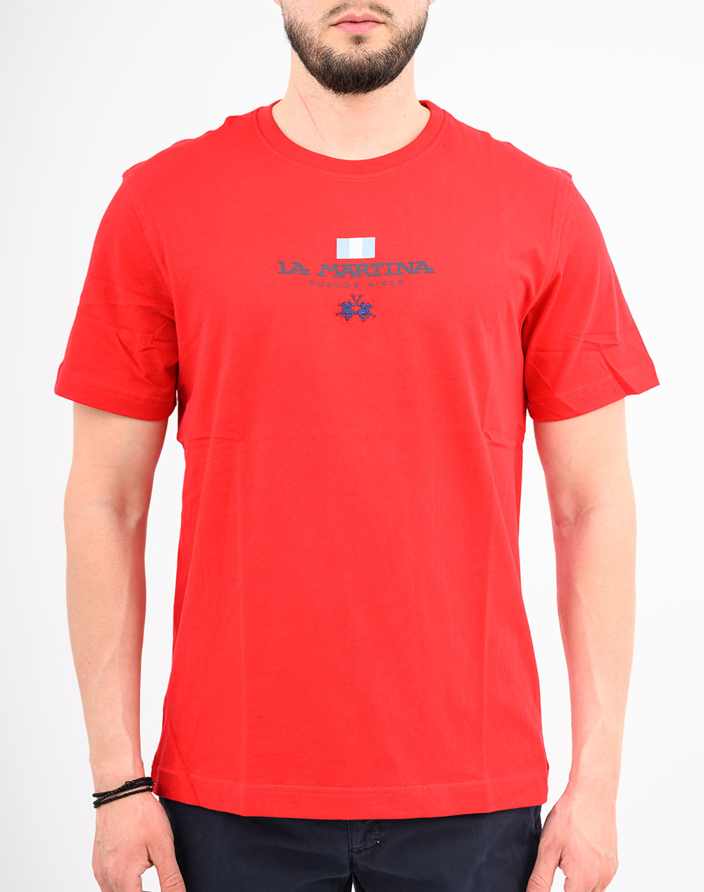 La Martina Μπλουζα T Shirt Κμ Man S/S Tshirt Jersey Ανδρας Ρουχα Μπλουζες T Shirt Red Βαμβακι 3Lmmcr304 06008