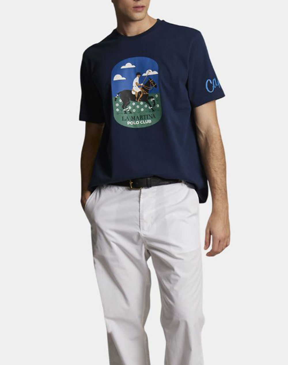 La Martina Μπλουζα T Shirt Κμ Man T Shirt S/S Cotton Jersey Ανδρας Ρουχα Μπλουζες T Shirt Navyblue Βαμβακι 3Lmmcr012 07017