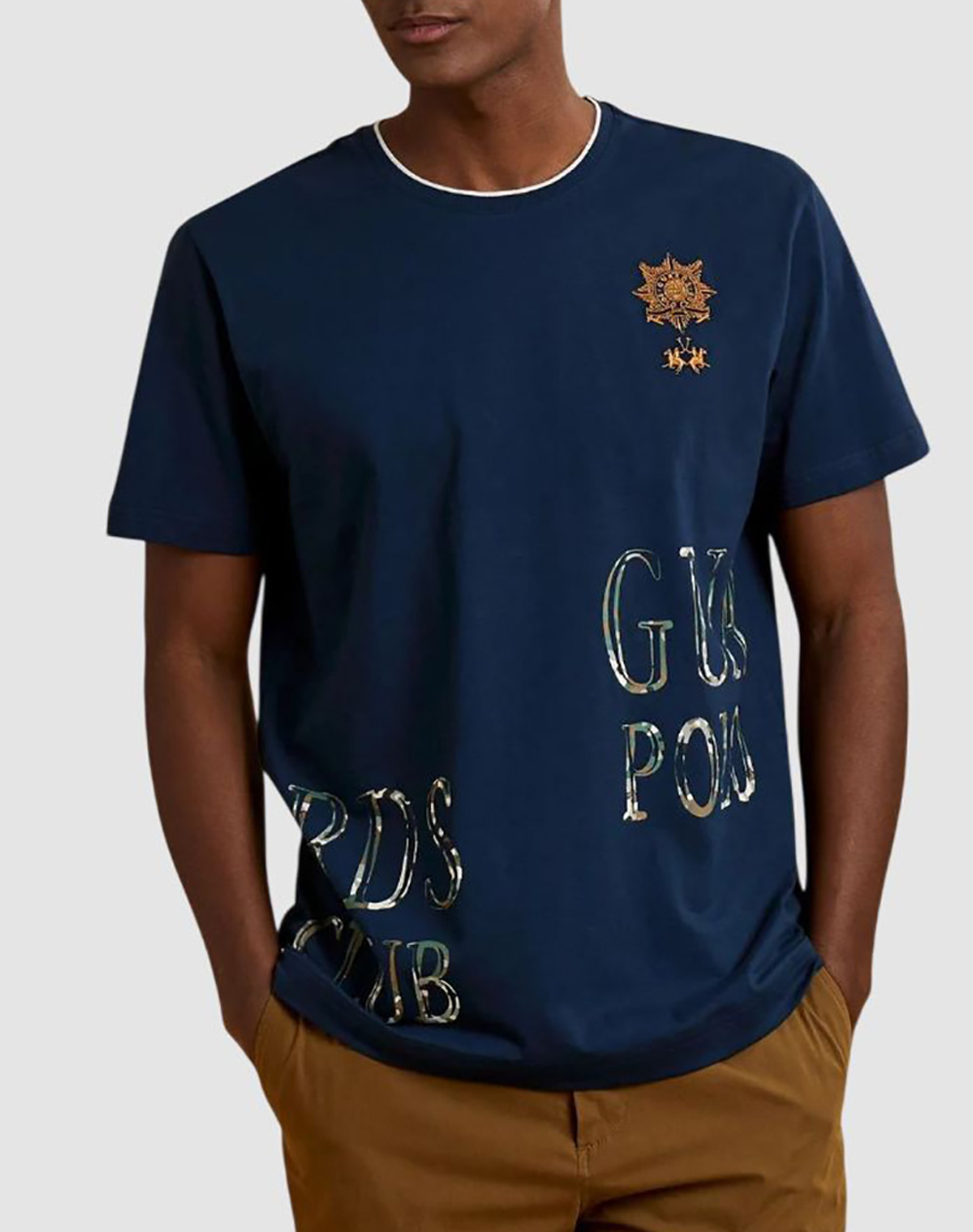 La Martina Μπλουζα T Shirt Κμ Man S/S Sleeve Jersey Ανδρας Ρουχα Μπλουζες T Shirt Navyblue Βαμβακι 3Lmmcrg30 07017