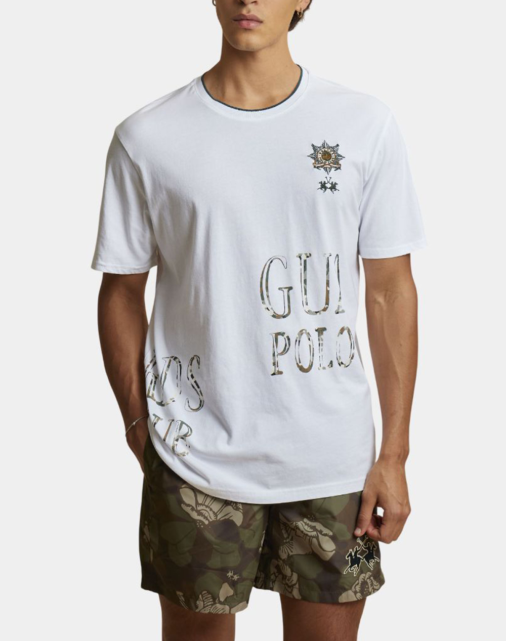La Martina Μπλουζα T Shirt Κμ Man S/S Sleeve Jersey Ανδρας Ρουχα Μπλουζες T Shirt White Βαμβακι 3Lmmcrg30 00001 - Koolfly