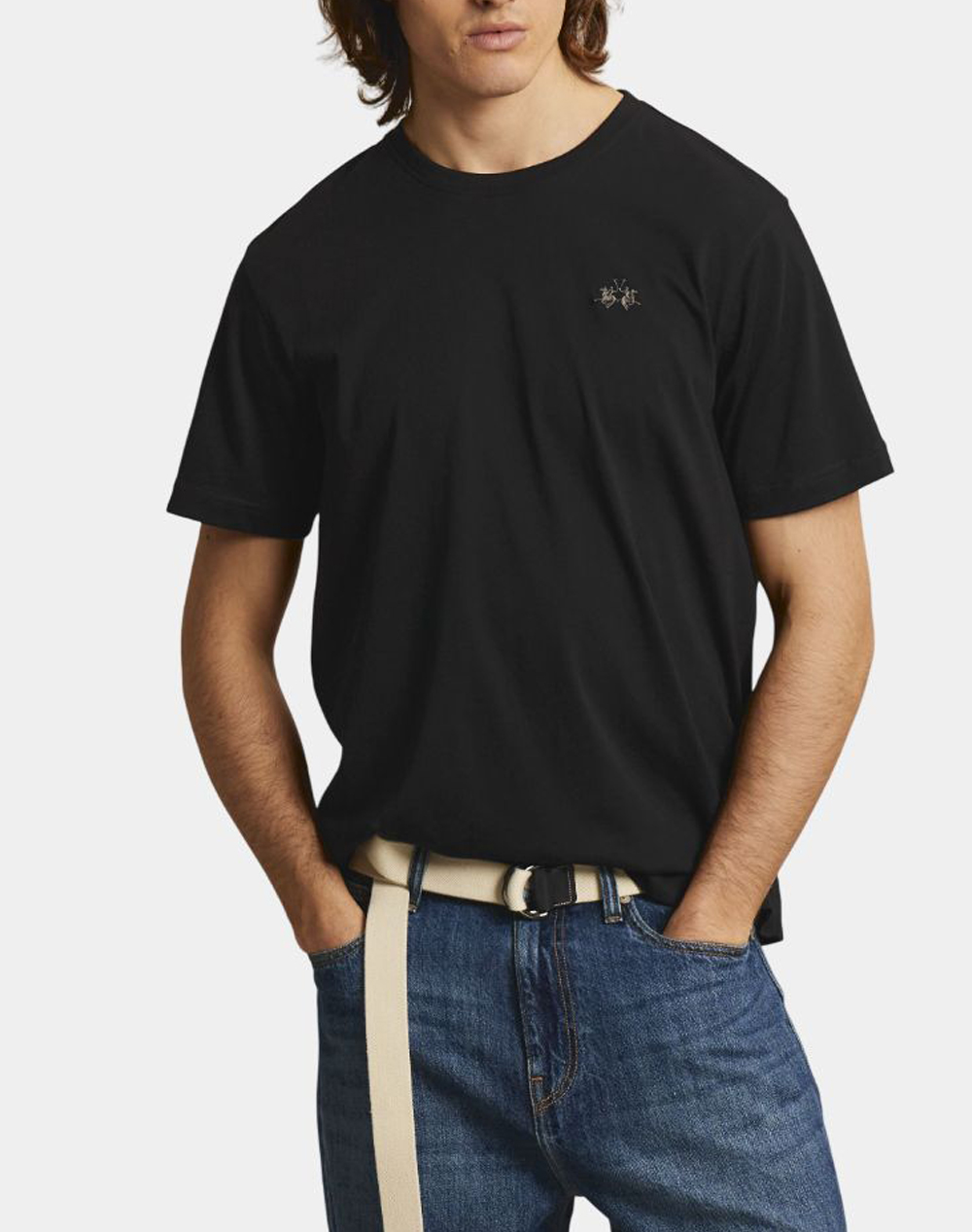 La Martina Μπλουζα T Shirt Κμ Man T Shirt Jersey Ανδρας Ρουχα Μπλουζες T Shirt Black Βαμβακι 3Lmccmr14 09999