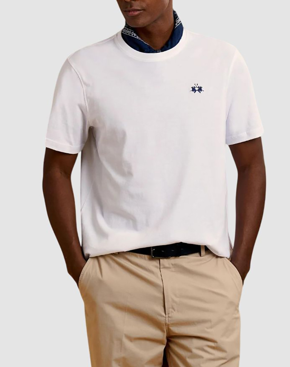 La Martina Μπλουζα T Shirt Κμ Man T Shirt Jersey Ανδρας Ρουχα Μπλουζες T Shirt White Βαμβακι 3Lmccmr14 00001