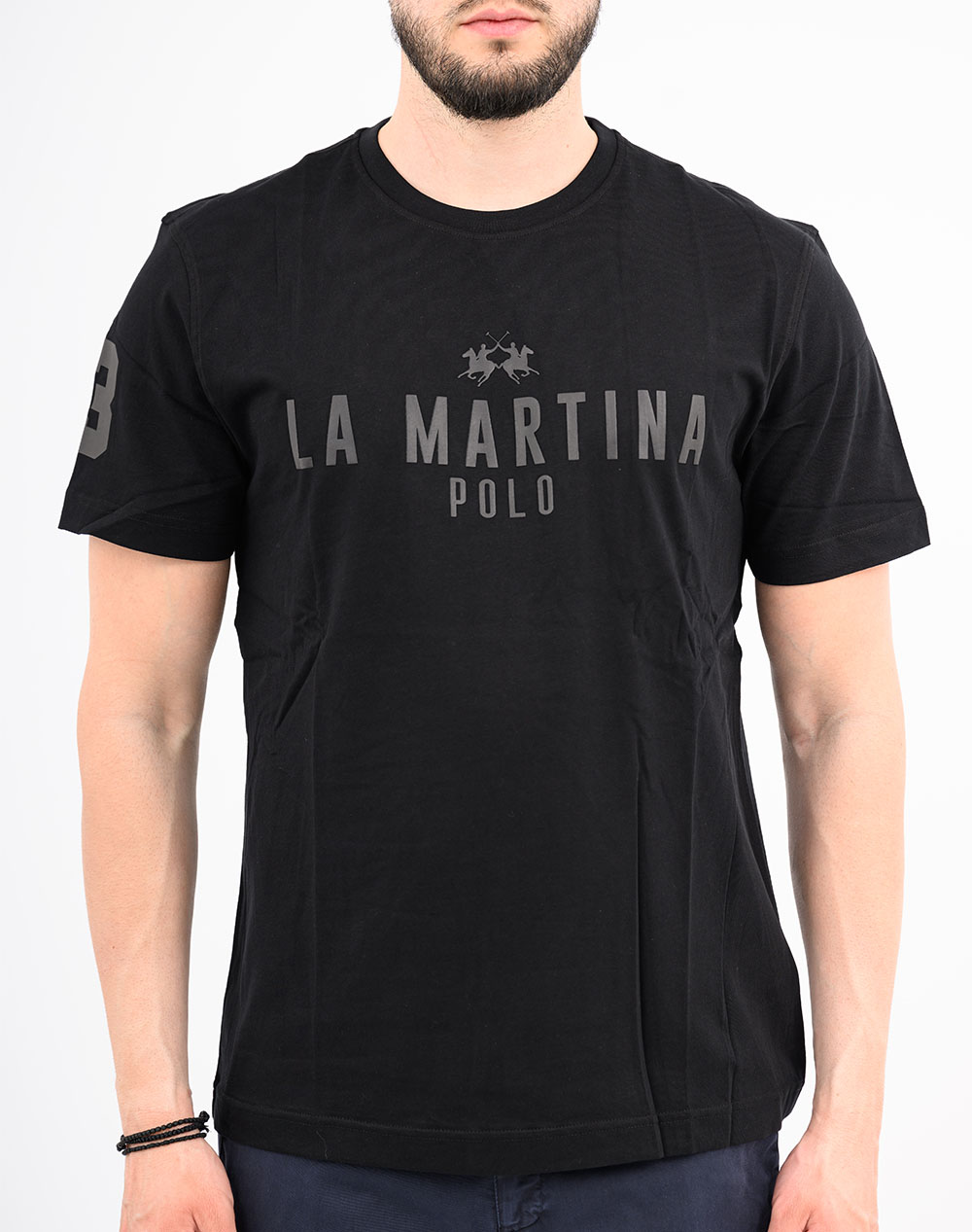 La Martina Μπλουζα T Shirt Κμ Man S/S Tshirt Jersey Ανδρας Ρουχα Μπλουζες T Shirt Black Βαμβακι 3Lmmcr322 09999