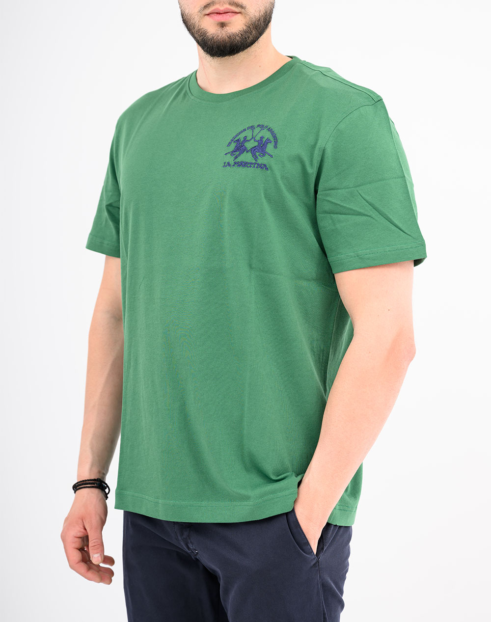 La Martina Μπλουζα T Shirt Κμ Man S/S Tshirt Jersey Ανδρας Ρουχα Μπλουζες T Shirt Green Βαμβακι 3Lmmcr009 03049