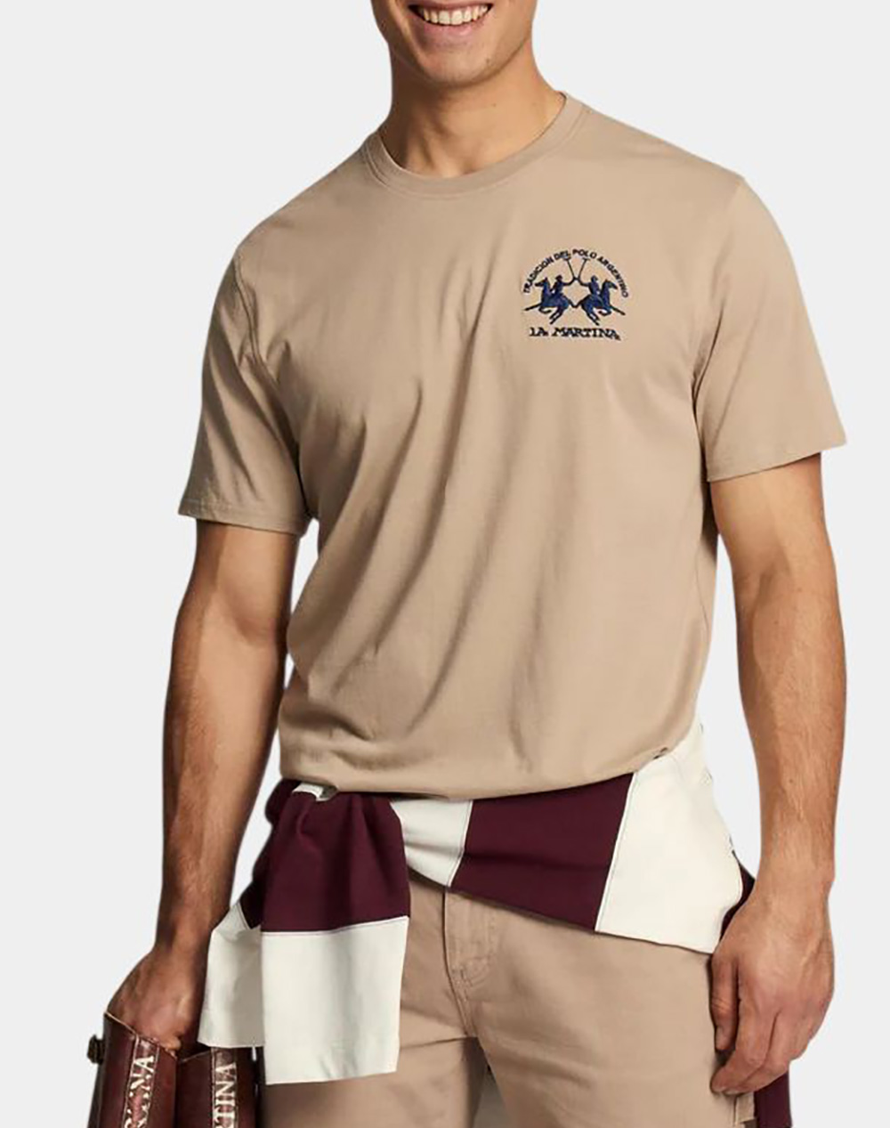 La Martina Μπλουζα T Shirt Κμ Man S/S Tshirt Jersey Ανδρας Ρουχα Μπλουζες T Shirt Sandybrown Βαμβακι 3Lmmcr009 04167 - Koolfly