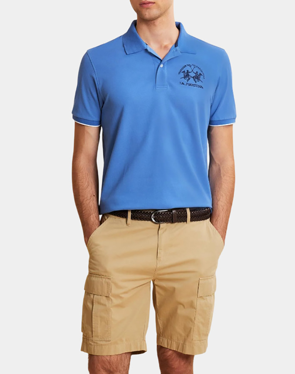 La Martina Μπλουζα Πολο Κμ Man S/S Polo Piquet Stretch Ανδρας Ρουχα Μπλουζες Polo Blue Βαμβακι,Με Ελασταν 3Lmmcp001 07020 - Koolfly
