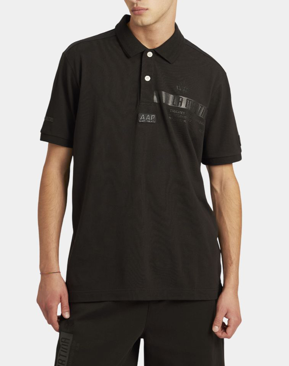 La Martina Μπλουζα Πολο Κμ Man Polo S/Sleeve Piquet Stret Ανδρας Ρουχα Μπλουζες Polo Black Βαμβακιμε Ελασταν 3Lmmcp321 09999