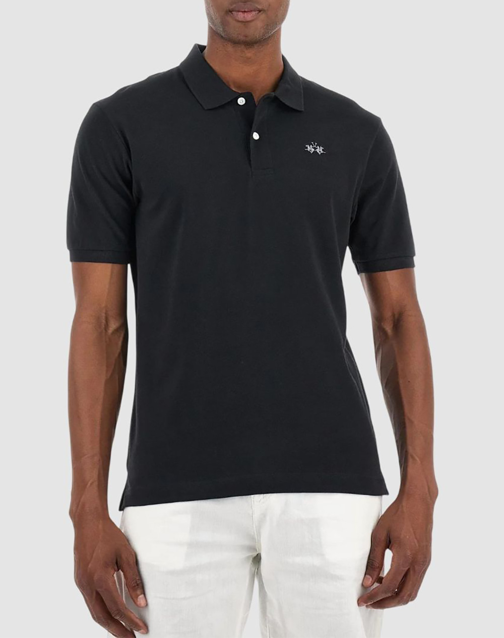 La Martina Μπλουζα Polo Κμ Man Polo S/S Sleeve Cotton Piq Ανδρας Ρουχα Μπλουζες Polo Black Βαμβακι 3Lmbpmp11 09999 - Koolfly