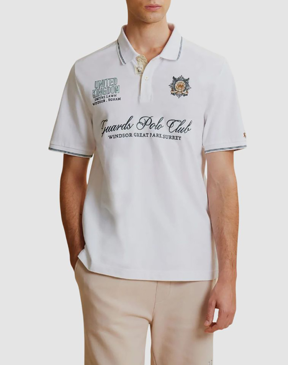 La Martina Μπλουζα Πολο Κμ Man S/S Polo Piquet Visible St Ανδρας Ρουχα Μπλουζες Polo White Βαμβακι 3Lmmcpg32 00001