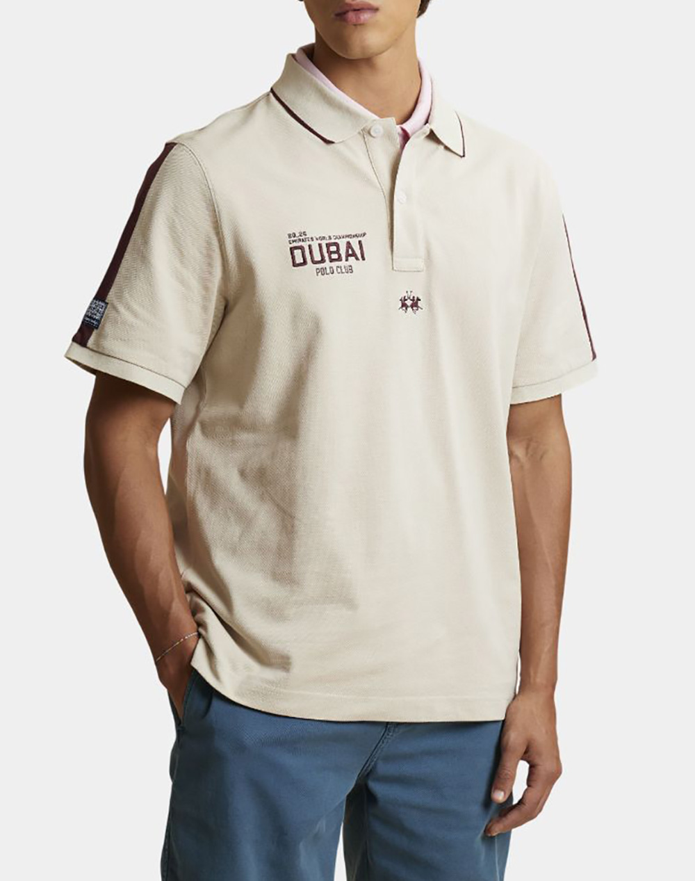 La Martina Μπλουζα Πολο Κμ Man S/S Polo Cotton Piquet Ανδρας Ρουχα Μπλουζες Polo Biege Βαμβακι,Υφασμα 3Lmmcp307 00009 - Koolfly