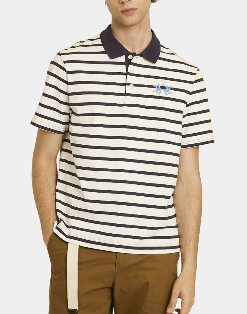 La Martina Μπλουζα Πολο Κμ Man S/S Polo Striped Cotton He Ανδρας Ρουχα Μπλουζες Polo Multi Βαμβακι,Υφασμα 3Lmmcp010 S0074 - Koolfly