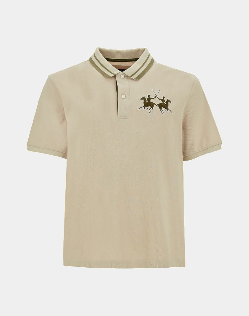 La Martina Μπλουζα Πολο Κμ Man Polo S/Sleeve Cotton Pique Ανδρας Ρουχα Μπλουζες Polo Biege Βαμβακιυφασμα 3Lmmcp024 00009