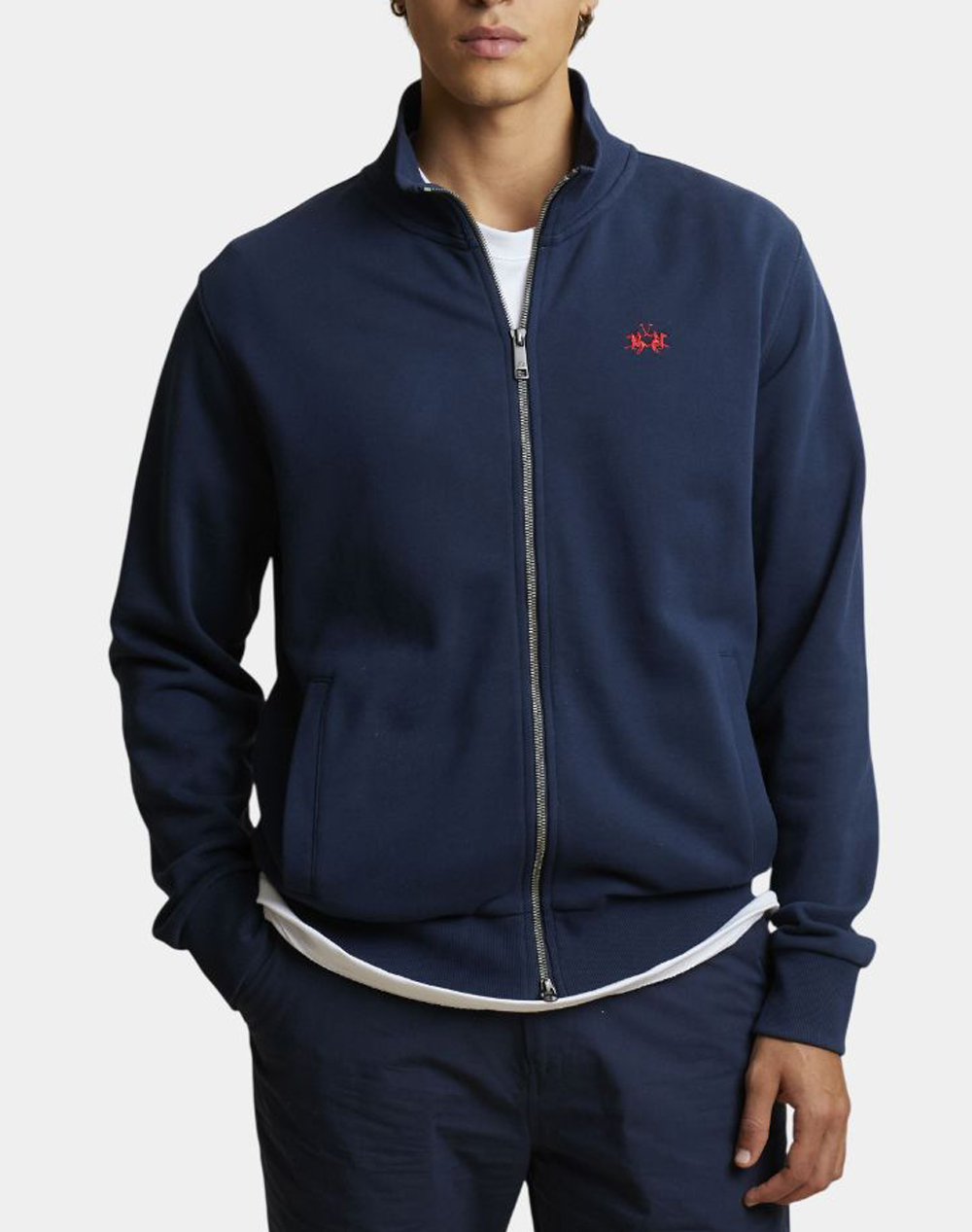 La Martina Ζακετα Φουτερ Μμ Man Full Zip Sweatshirt Diagon Ανδρας Ρουχα Ζακετες Φουτερ Ζακετες Navyblue Βαμβακι 3Lmmcf004 07017