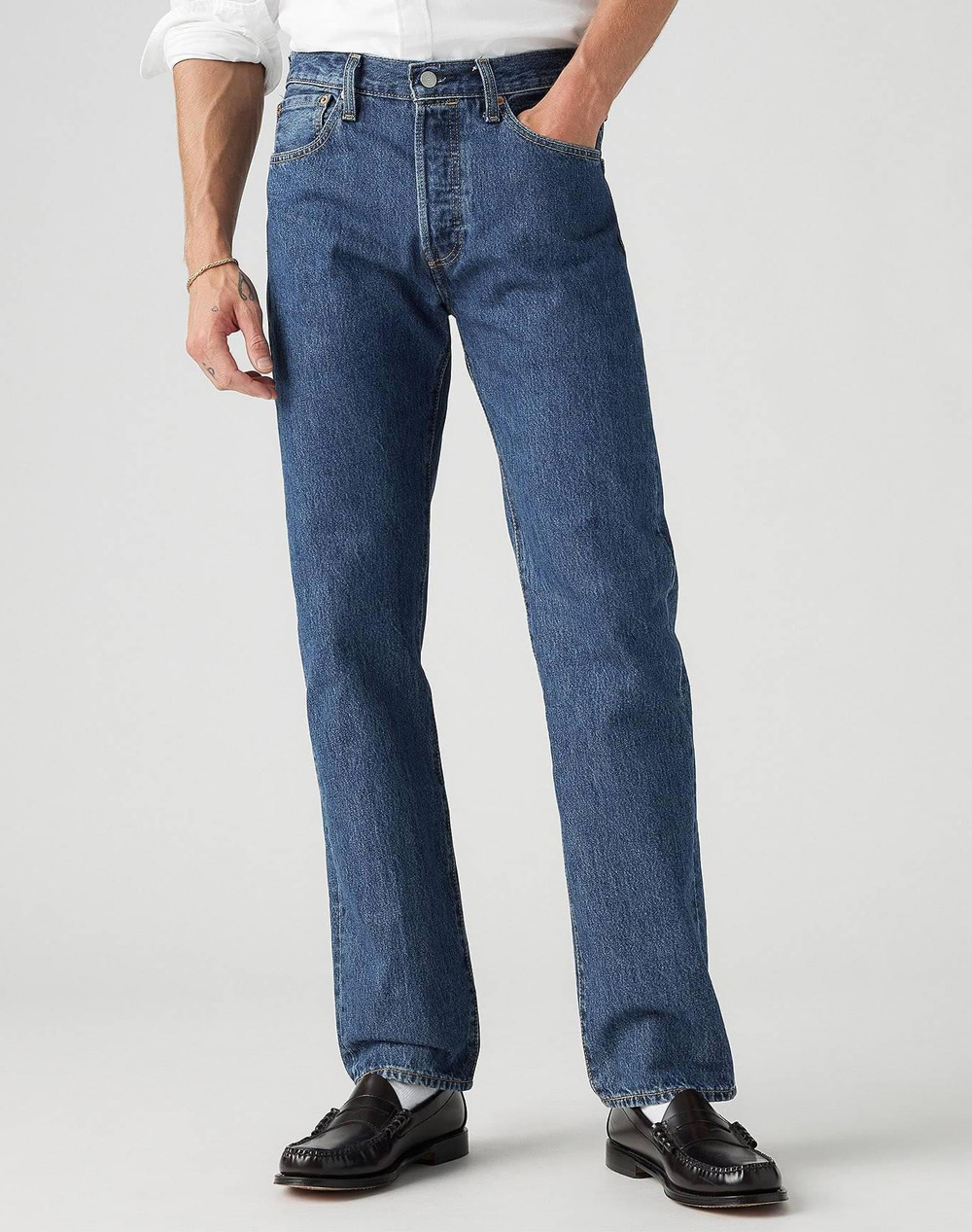 Levis 501 Levis Original Fit Med Indigo Flat Finish Ανδρας Ρουχα Παντελονια Jeans Denimblue Βαμβακι 00501 0114 0114