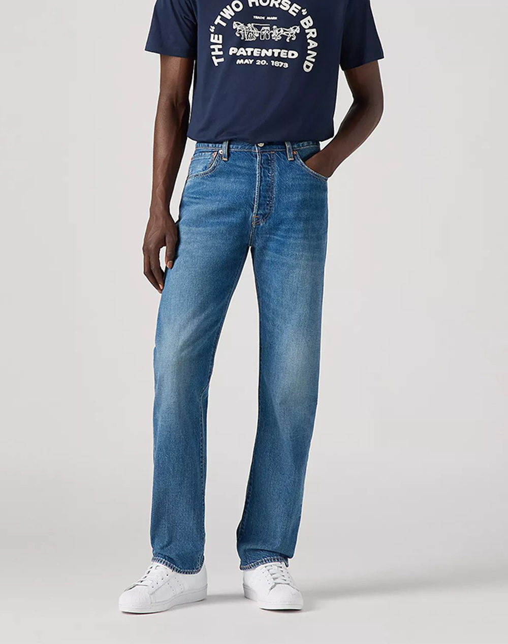 Levis 501 Levis Original Fit Ανδρας Ρουχα Παντελονια Jeans Denimblue Βαμβακι 00501 3667 3667