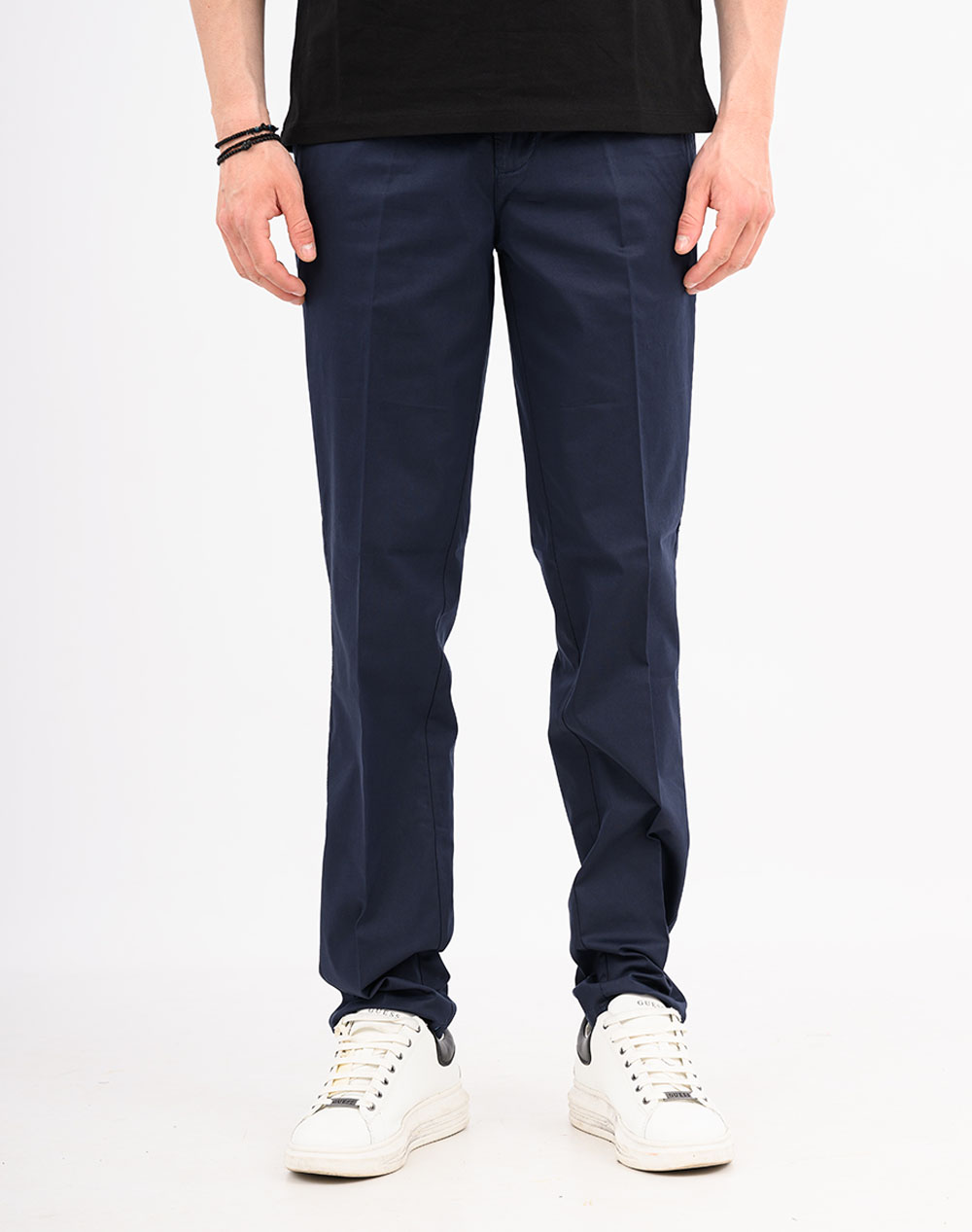 Lexton Παντελονι Ανδρας Ρουχα Παντελονια Chinos Navyblue Βαμβακιμε Ελασταν 09.37.William Chino Navy