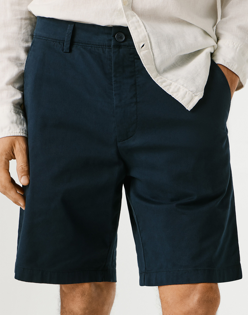 Pepe Jeans Essentials Regular Chino Short Βερμουδα Ανδρικο Ανδρας Ρουχα Σορτς | Βερμουδες Chinos Blue Βαμβακιμε Ελασταν Pm8000034 594/Dulwich Blue