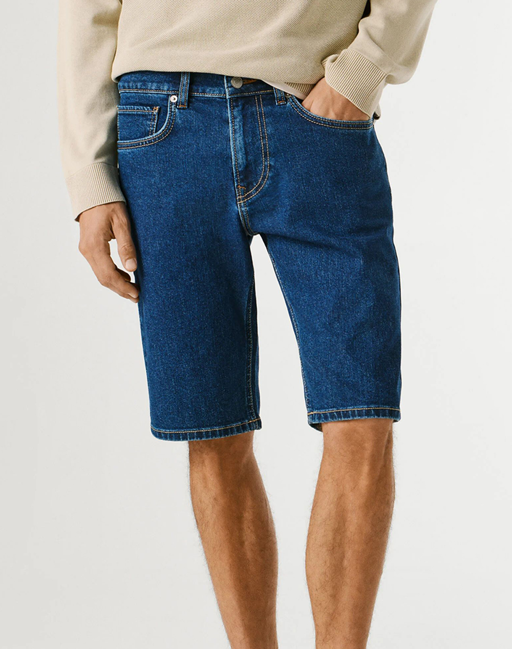Pepe Jeans Essentials Straight Short Cash Βερμουδα Ανδρικο Ανδρας Ρουχα Σορτς | Βερμουδες Jeans Denimblue Βαμβακιμε Ελασταν Pm80000385Cb 000/Denim