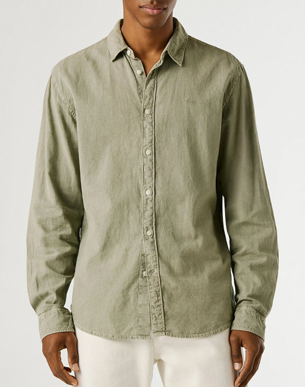 Pepe Jeans Essentials Payton Πουκαμισο Ανδρικο Ανδρας Ρουχα Πουκαμισα Lightgreen Βαμβακιλινο Pm3091192 701/Palm Green
