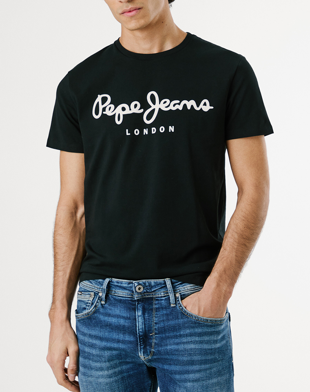 Pepe Jeans Nos Drop 2A Original Stretch N Μπλουζα Ανδρικο Ανδρας Ρουχα Μπλουζες T Shirt Black Βαμβακι,Με Ελασταν Pm508210 999/Black - Koolfly